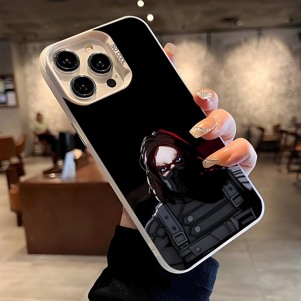 B-Bucky Barnes Winter S-Soldier Phone Case For IPhone 16 15 14 13 12 11 Pro Max Plus Color Shockproof Back Silver Cover
