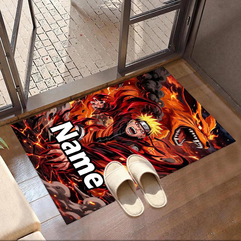 Benutzerdefinierter Name Personalisierter Demon Slayer Druck Teppich, Vielseitiger Heimdekor Teppich, für Spielzimmer, Wohnung, Balkon, Eingangsbereich, Flur Geschenk