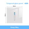 White LED Indicator Light Switch Panel Glass Piano Key Self-reset Wall Switch socket,UK FR EU Universal USB Electrical Outlet