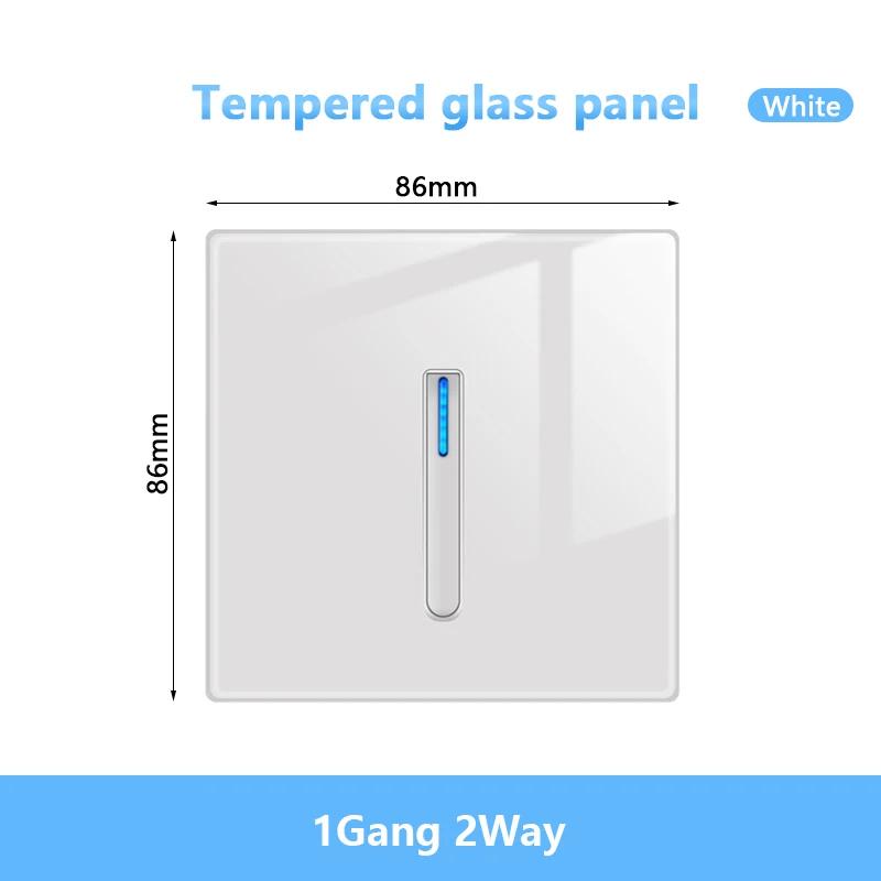 White LED Indicator Light Switch Panel Glass Piano Key Self-reset Wall Switch socket,UK FR EU Universal USB Electrical Outlet