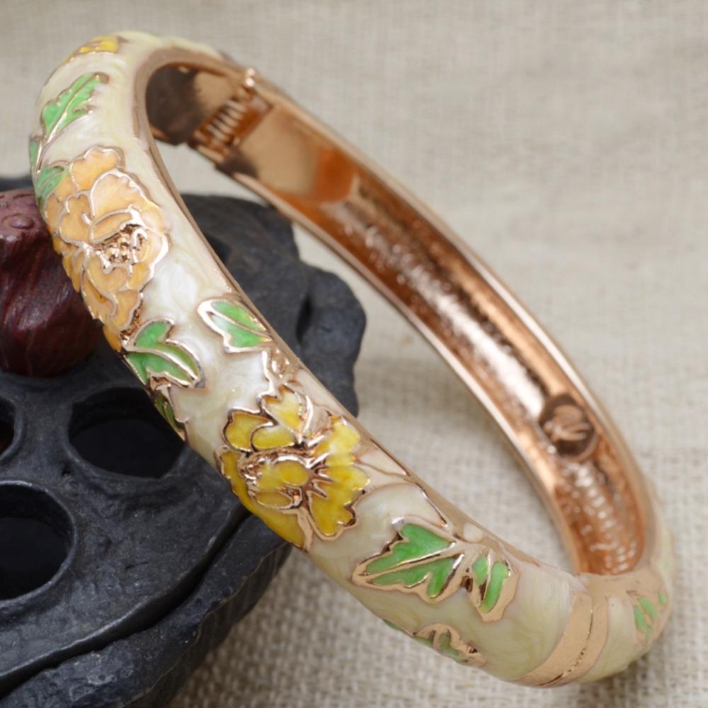 Hanfu Accessories Vintage Cloisonne Bangle Traditional Women's Wrist Jewelry  Daily