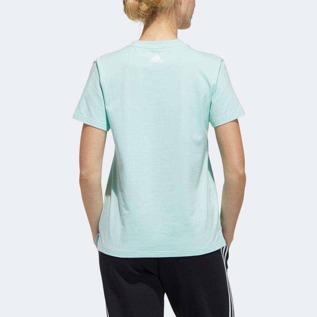 Adidas Gradient Print Logo Sports Round Neck Short Sleeve T-Shirt Women Tops Green GP0674