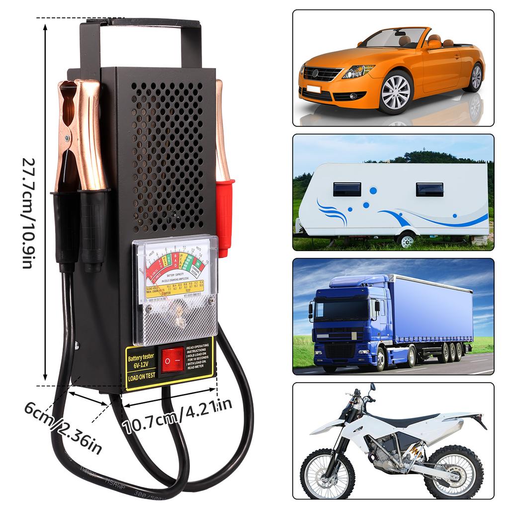Car Battery Load Tester 6V-12V 100Amp Automotive Battery Load Checker 1000 CCA Max Portable Battery Charging System Checker
