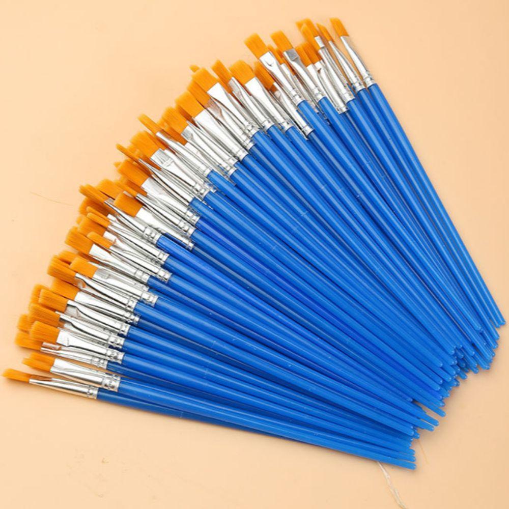 100 Pcs Pointed Oil Painting Brushes Flat Painting Supplies Tool Paint Brushes Set  Craft