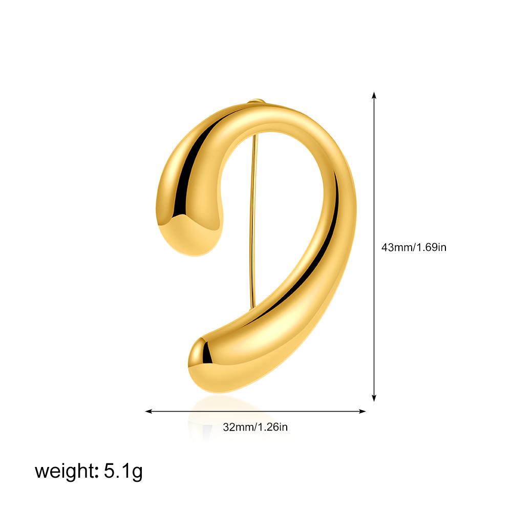 

Delicate Gold Plated Droplet Brooches for Women Girls Polished Stainless Steel Metal Geometric Waterdrop Brooch Pins Zircon New