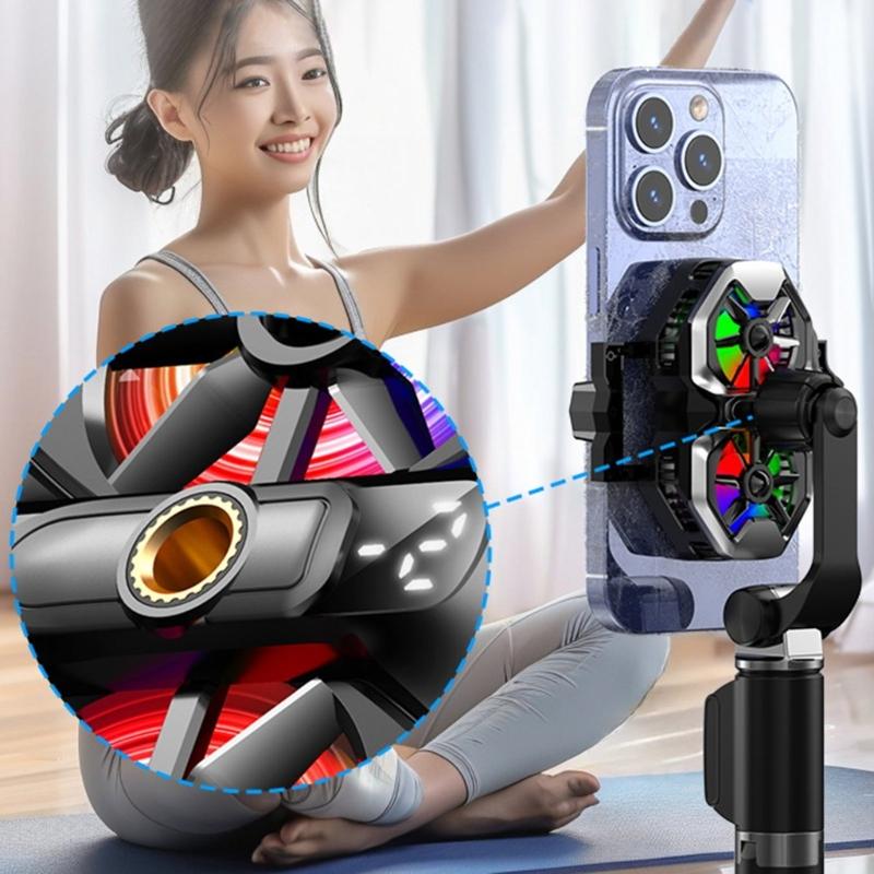 double  Semiconductor Cooling Chip Mobile Phone Coolers with Color  Light & Temp Display Cooling System for Gaming & Str