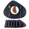 Nordic Style Waterproof Double-Sided Lychee Grain Leather Placemat - Heat Resistant, Wear-Resistant Table Mat for Hotels