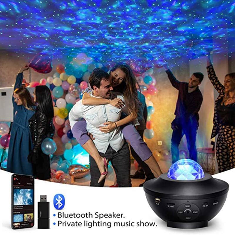 Colorful Lamp Starry Sky Galaxy Projector Light Blueteeth Voice Control Music Player LED Night Light Valentine's Day Projection