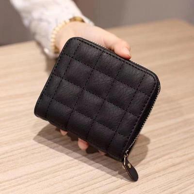 Korean Style Mini Plaid Wallet: Retro Coin Purse & Card Holder for Women