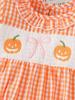 Pumpkin Short Sleeve Bodysuit with Lotus Leaf Collar and Bow