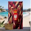 Polen Fotbollstryck Strandhandduk Snabbtorkande Superabsorberande Mjuk Badhandduk för Simning Strand Resor Fläkt Souvenir Present