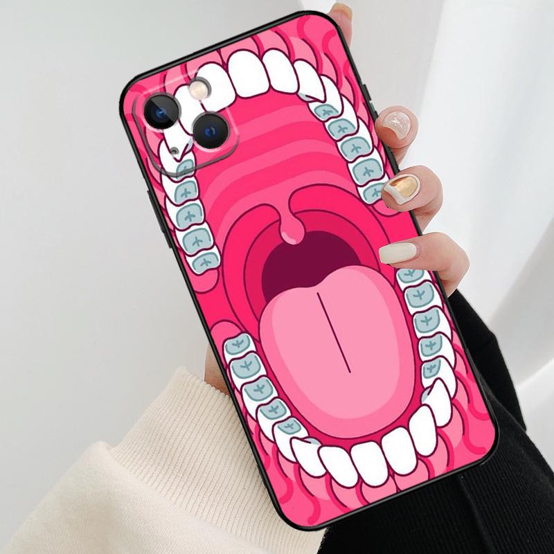 Dentist Tooth Pattern Phone Case For iPhone 13 14 15 16 Pro Max 11 12 XS XR X Plus Shockproof Bumper Soft Cover