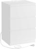 VASAGLE LET631W14 Natbord, Sidebord, 3 Skuffer, Affaset Kant, 2 AC-stik, 2 USB-porte, Stue, Soveværelse, Kontor, Moderne, Skyhvid
