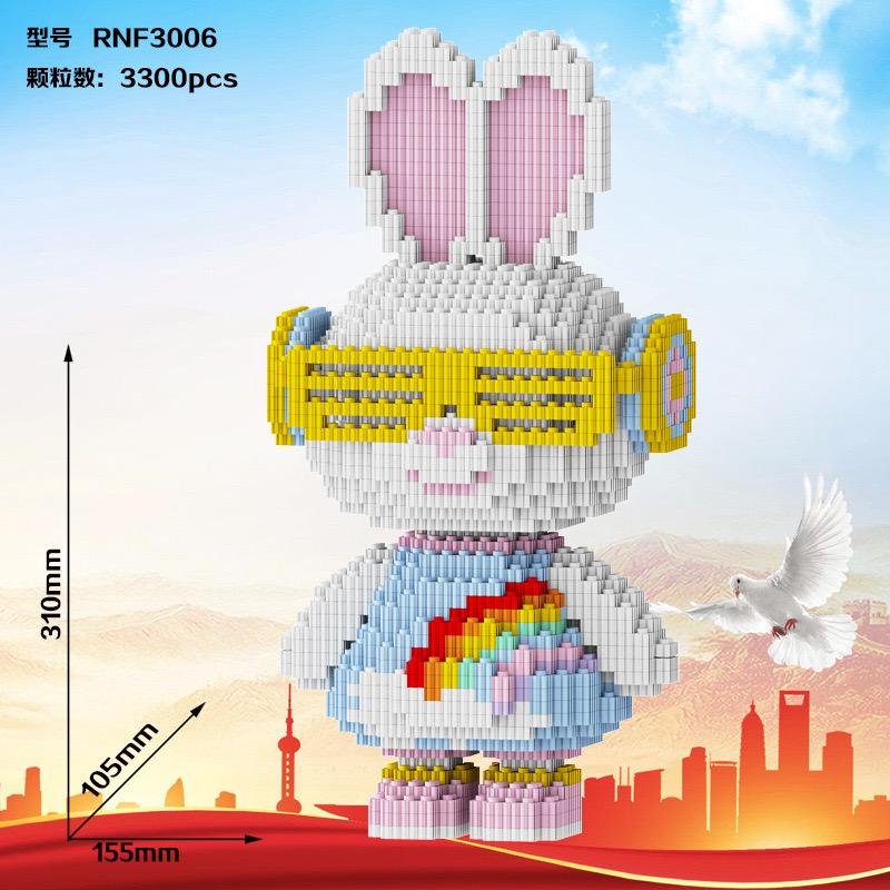 30 см Милый Радужный Кролик Строительные Блоки Игрушка Детская Головоломка Строительные Блоки Игрушка Настольное Украшение Рождественский Подарок