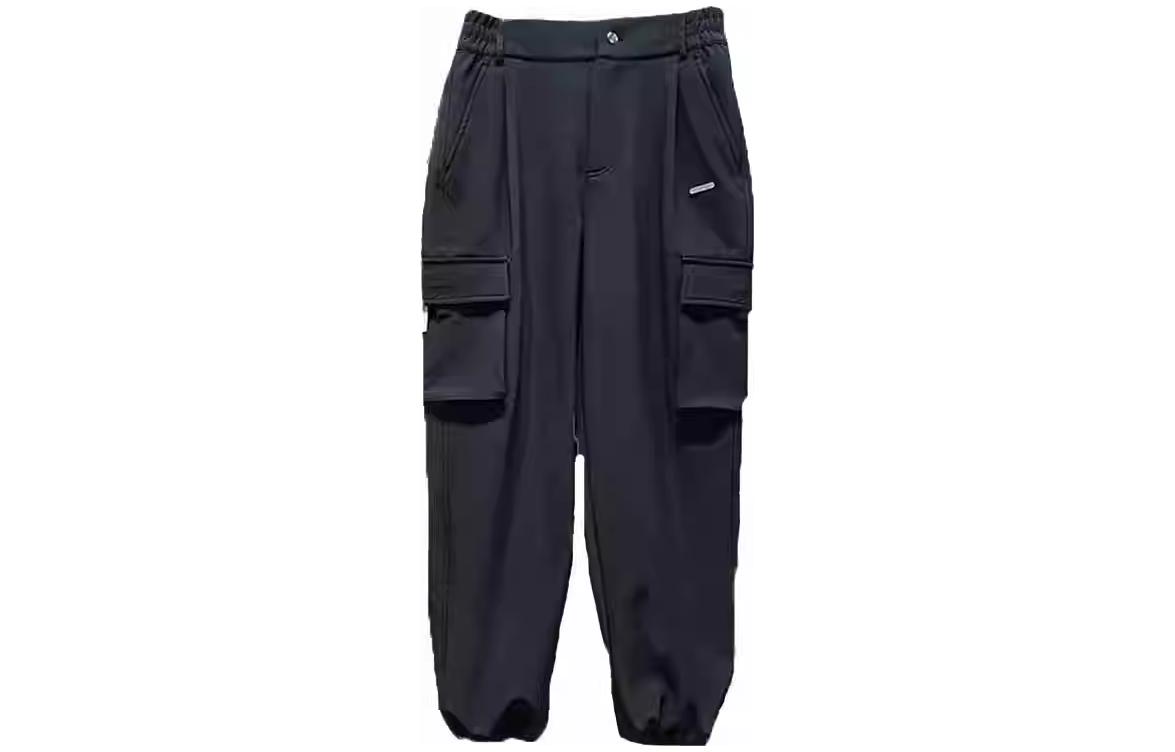 Li Ning Knitted Sweatpants Women s Black Thickened Cargo Pants AKXR536-2 M
