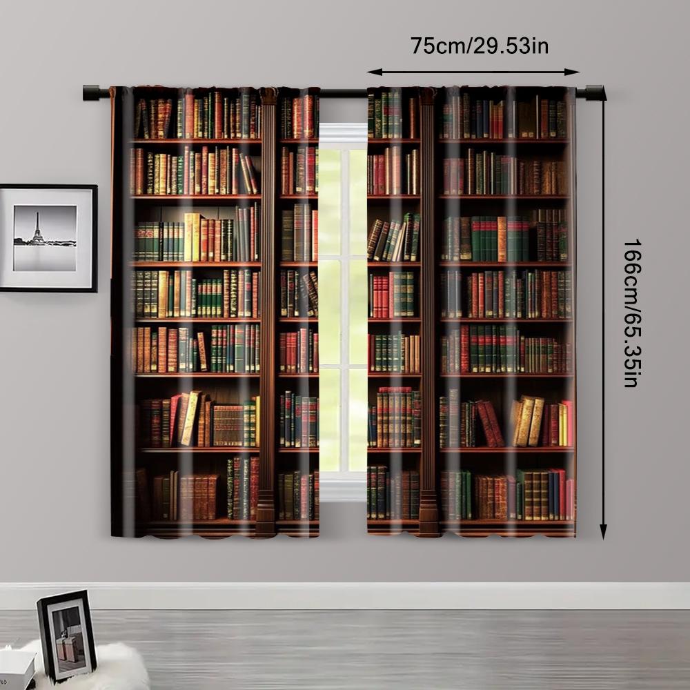 2 ks   Závěsy Rolety 2D potisk Vintage Potisk Knihovny Polyester (bez tyče) Domácí dekorace Ideální pro ložnici a obývací pokoj