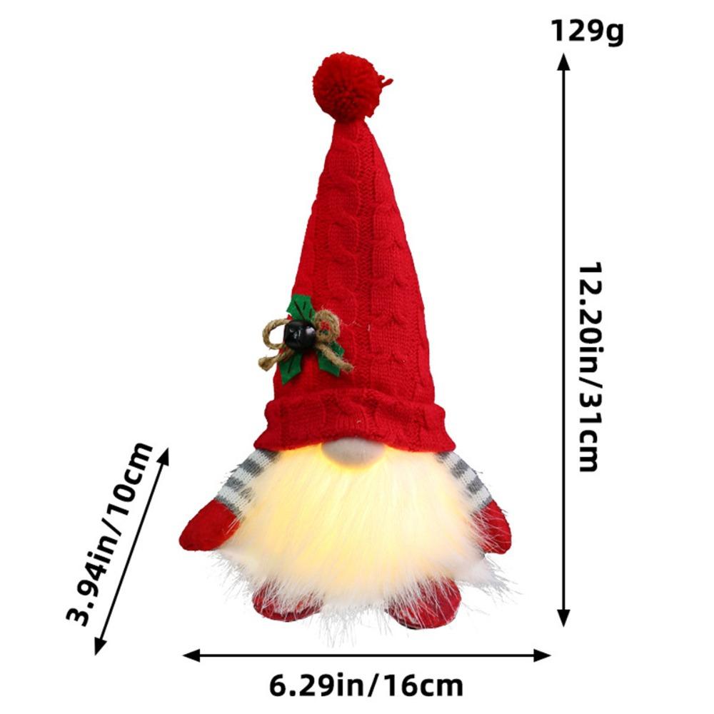 Schlitten Gesichtsloser Zwerg Puppe Ski 2024 Weihnachts-Gnom Puppe mit LED-Licht Elf Weihnachts-Gnom Gesichtsloser Puppe Heimdekorativ