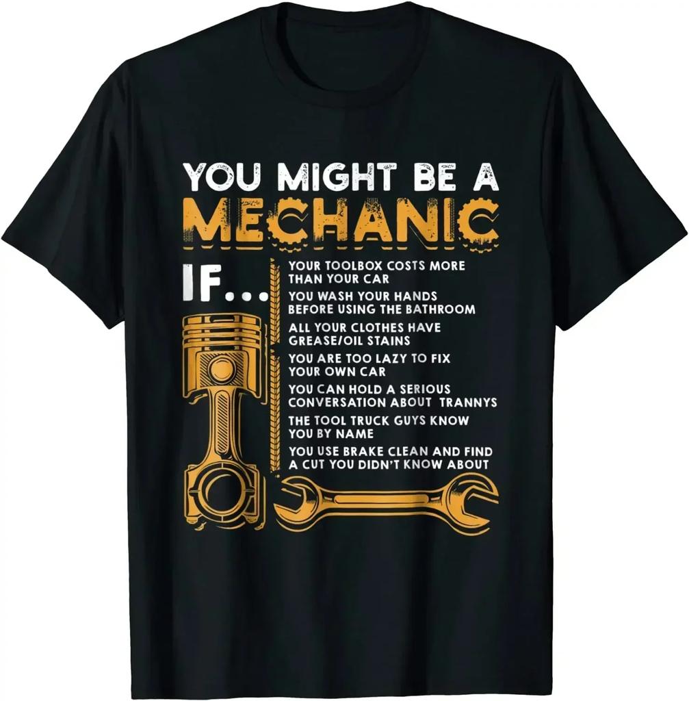 Lustige Mechaniker Geschenke Rife Young T-Shirts Design Oberteile Shirt Damen Hip Hop T-Shirts Vintage Du bist vielleicht ein Mechaniker Wenn Aufdruck T-Shirt