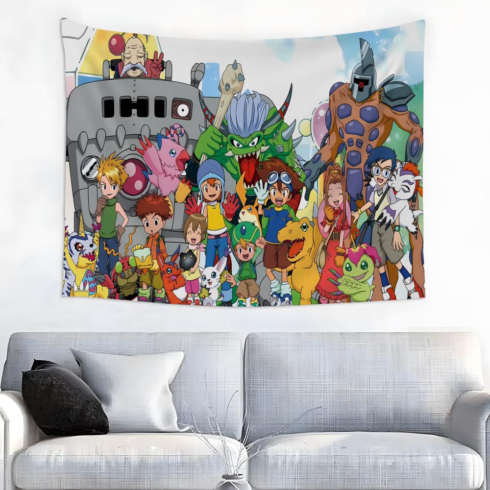 Tapestry Anime Tapestry Wall Hanging Bohemian Wall Tapestries Mandala Home Decor Accessories D-Digimon