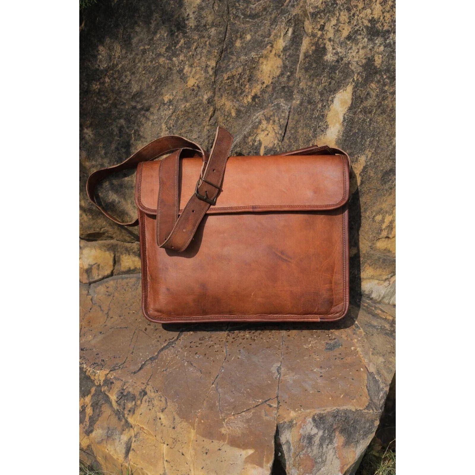 

Сумка Мужская Кожаная Винтажная Мессенджер Ранец На Плечо Ноутбук Натуральная 16 x 12 x 5 in