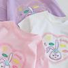 Girls' Cartoon Cotton T-Shirt - Round Neck, Short Sleeve, Stylish Summer Top for Toddlers and Babies