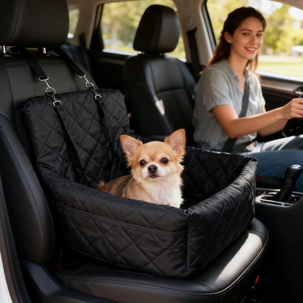 Car Seat For Dogs Washable Carrier With Safety Belt Portable Pet Car Front Seat Bed For Doggy Kitten Small Large Breed Travel