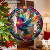 Acrylic Colorful Hummingbird Stained Glass Style Suncatcher, 2D Flat Acrylic Window Hanging Ornament for Nature & Art Lover Gifts