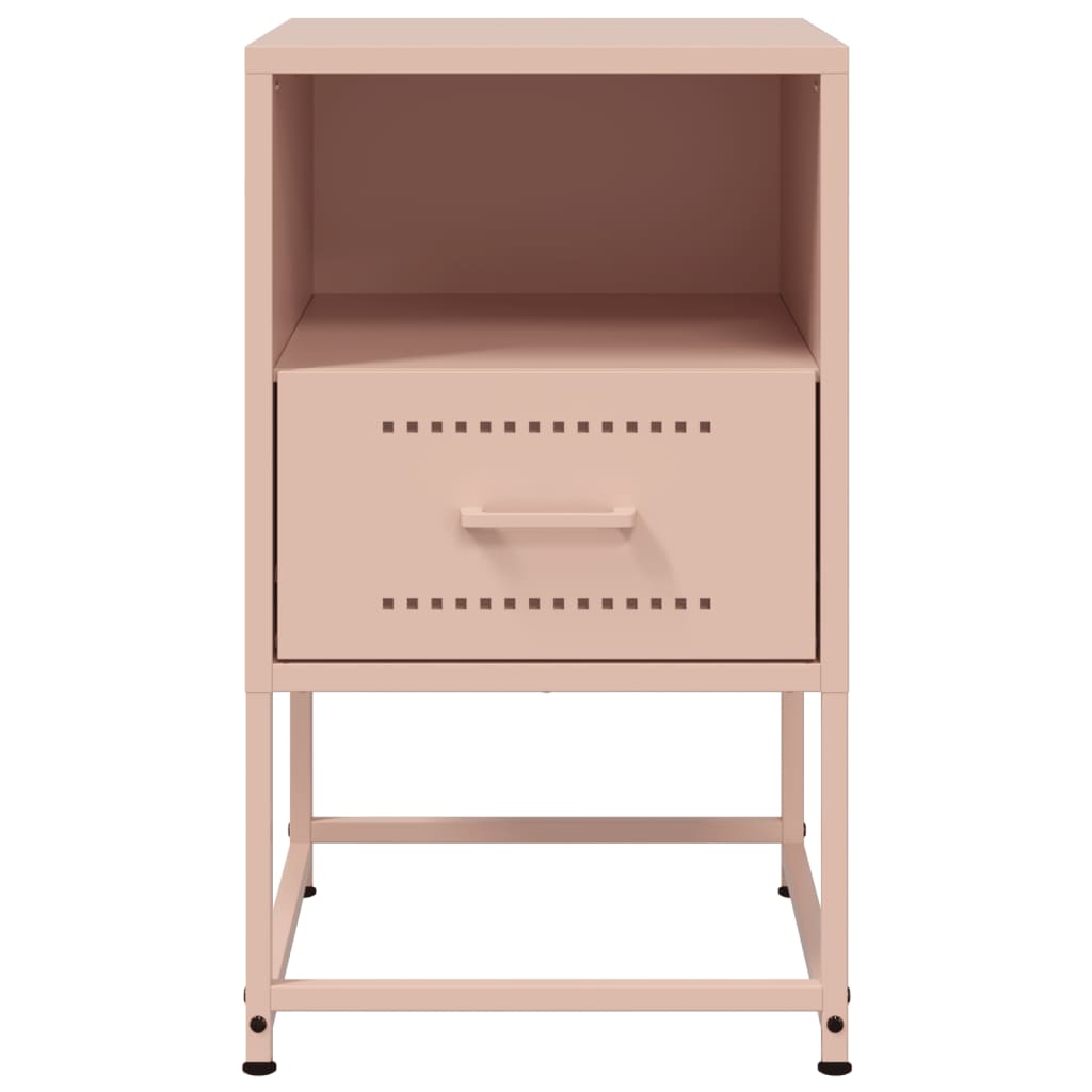 Nightstands 2 Pcs Pink 36 X 39 X 60.5 Cm Steel