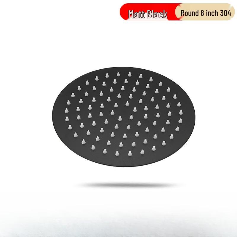 Shuogang Tiangong 8-inch Black Round Stainless Steel Shower Head