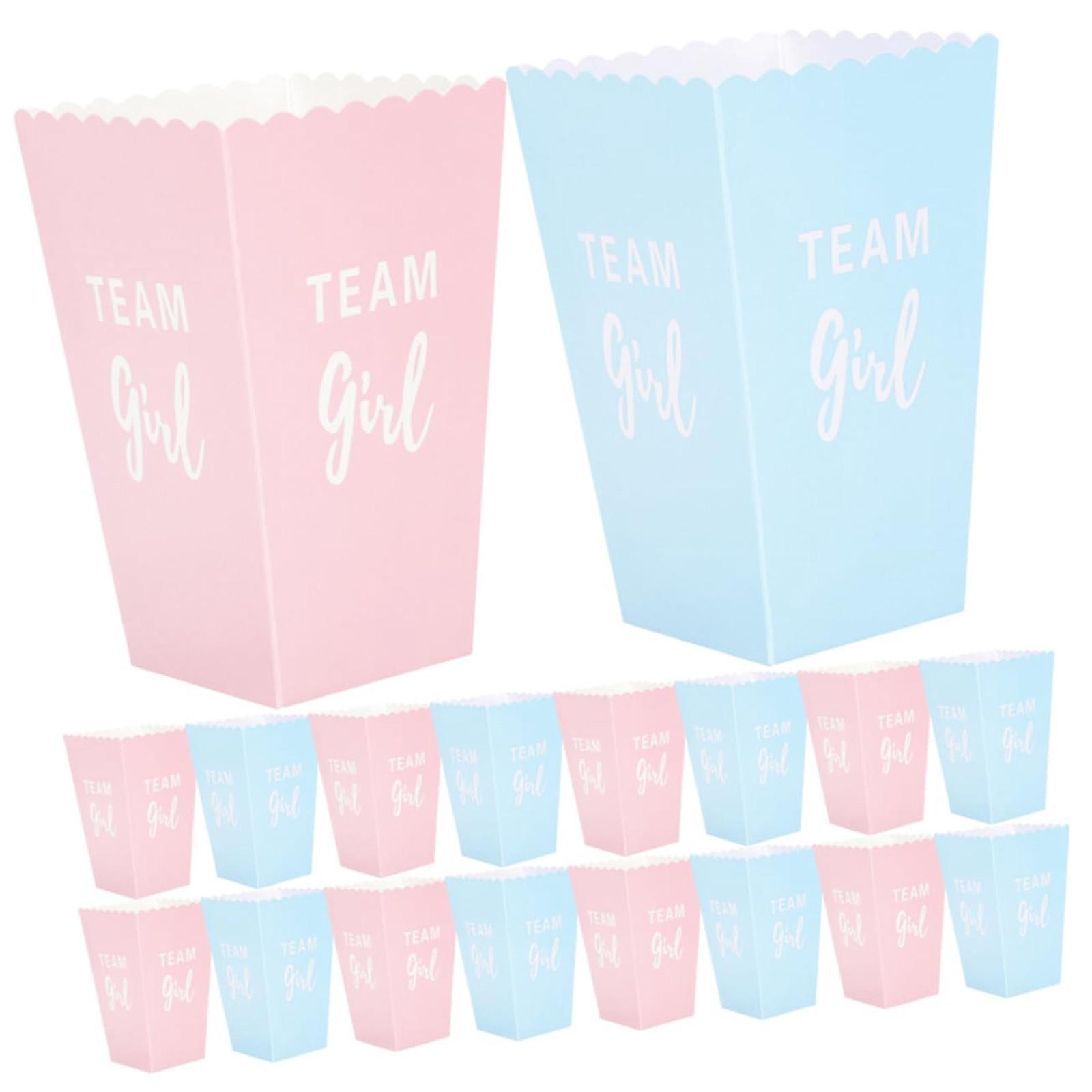 

20 Pack Gender Reveal Popcorn Paper Boxes Pinks And Blue Candy Favors Treating Cups For Girl Boy Baby Shower Reveal Party Decorations Supplies(Blue, ) One Size