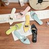 Summer new high-heeled slippers with pointed sandals women's fashion 2025 word with wedge sandals women's outer wear