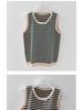 Women's Ice Silk Striped Knitted Strappy Tank Top