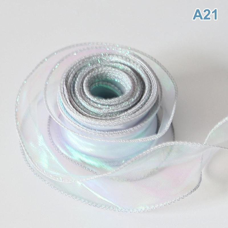 Fishtail Organza Ribbon 4Cm Reflective Iridescent Wavy Edge Ribbon For For Flower Bouquet Gifts Packaging Wedding Decorations