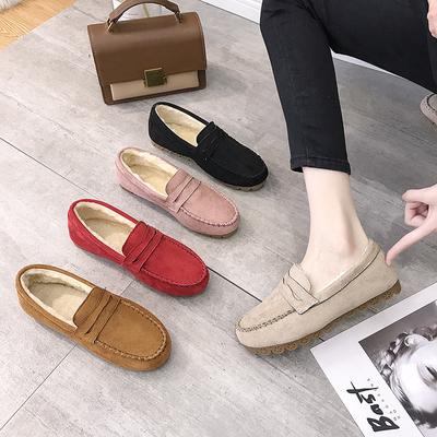 Dames Winters Warm Instappers Platte Zachte Rubberen Zool Fleece Gevoerd Katoen Moeder Schoenen Zwangerschapsschoenen Slip-on Schoenen