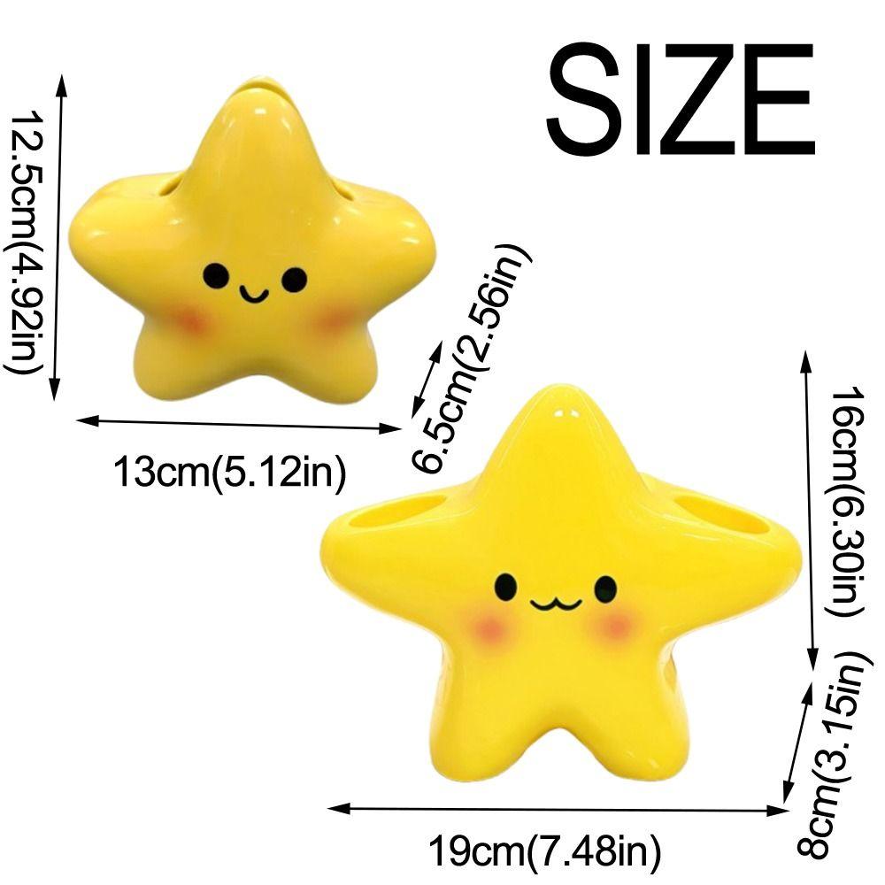 Creative Ceramic Pen Holder Waterproof Star Shaped Electric Toothbrush Holder Non Slip Portable Toothbrush Storage Rack