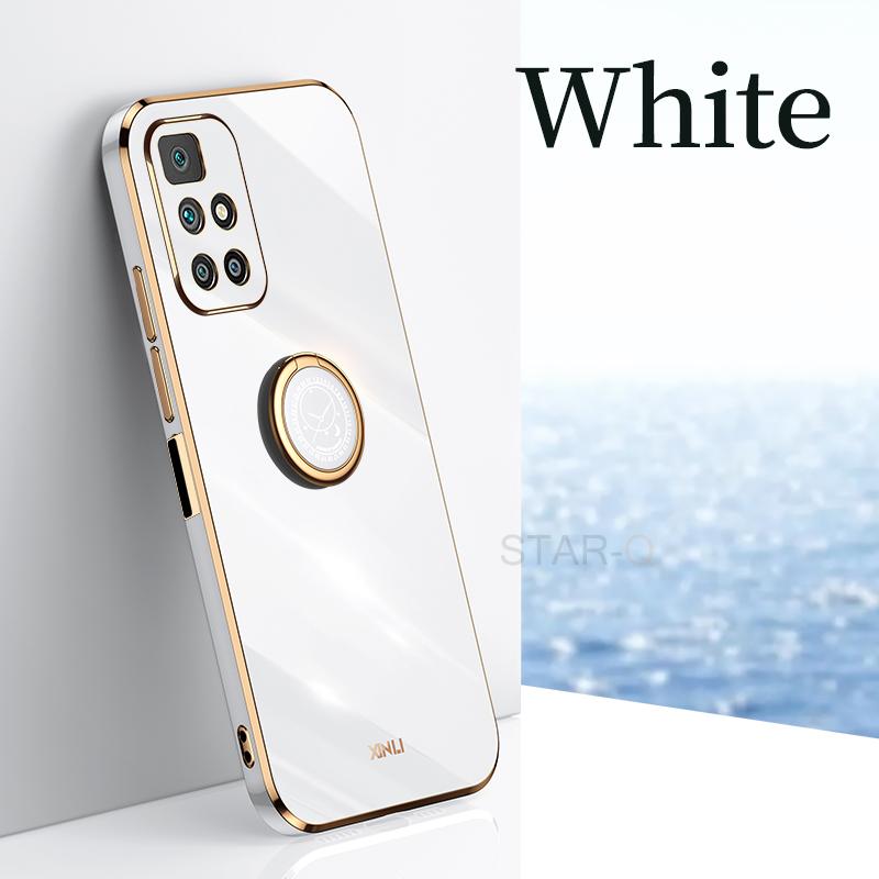 Plating Ring Holder Phone Case For Xiaomi Mi Poco M4 Pro 5G M4pro M 4 X4 4G Gold Bumper Silicone Stand Cover Poko Pocom4