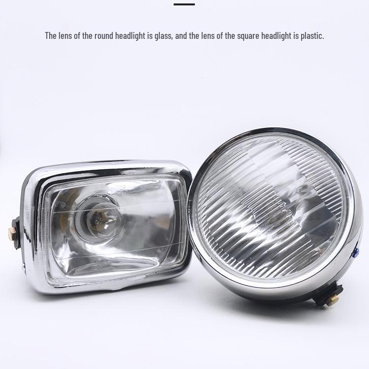 Jialing JH70 Moped Headlight Assembly: Square & Round Bulb Options for Motorcycle Accessories