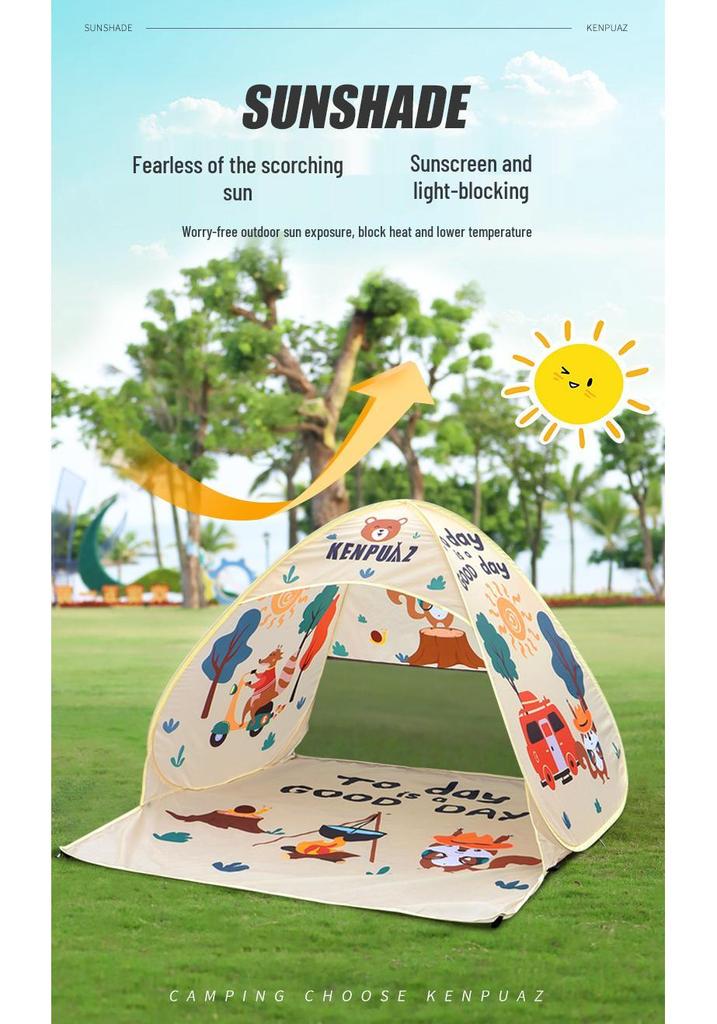 Kids' Quick-Open Beach Tent: Folding, Ultra-Portable Outdoor Camping Gear