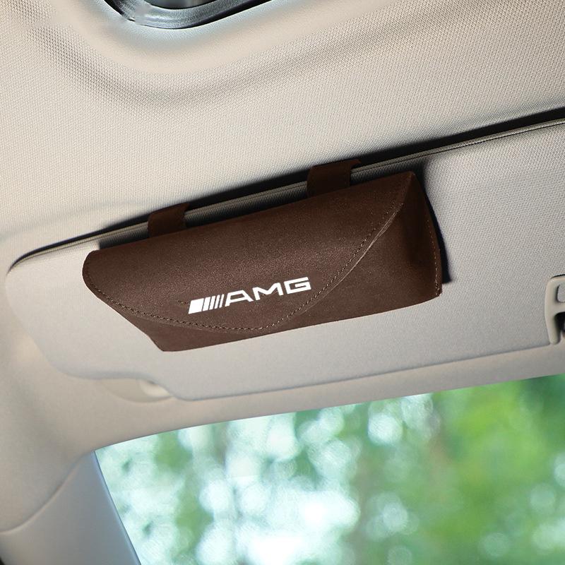AABIF1 Car Sunglasses Case Glasses Storage Boxes Holder Sun Visor For Mercedes Benz AMG W176 W212 W168 W222 W204 W190 C300 Accessories