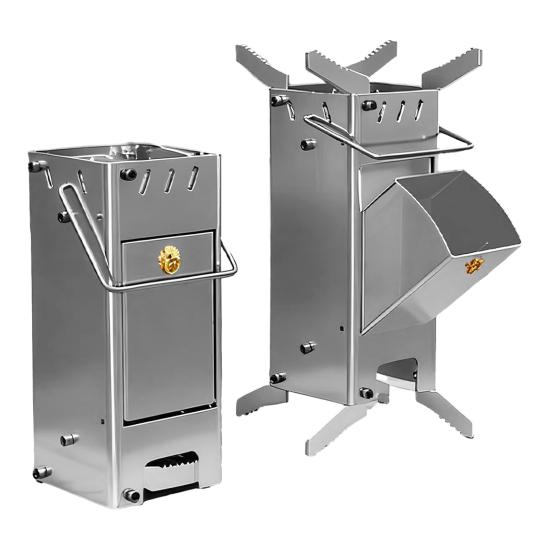 Aragaz Rachetă de Camping cu Ardere Lemn Outdoor Backpacking Urgență Supraviețuire Drumeție Călătorie Picnic BBQ Oțel Inoxidabil Portabil Aragaz Ardere Lemn