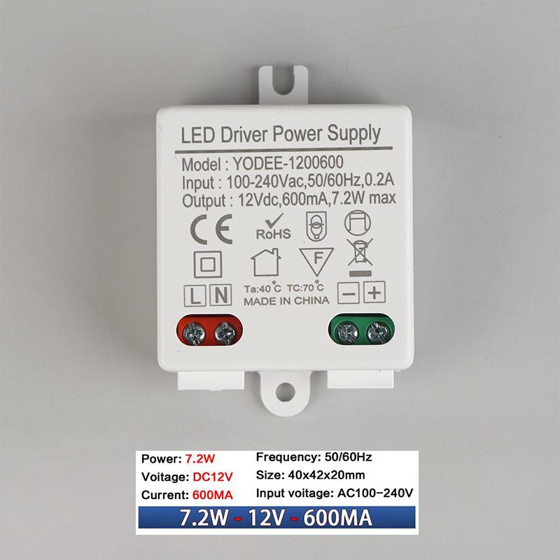 1PC DC12V 24V Power Supply Constant Voltage Switching 3W 6W 12W Lighting LED Transformer 250 500mA 600 830mA 1.0mA Power Adapter