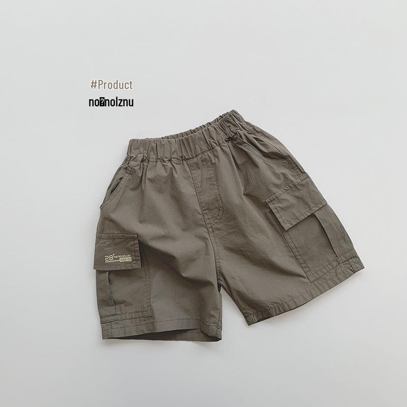 

Легкие детские шорты для работы в корейском стиле - Универсальные летние пятиточечные брюки для мальчиков и девочек 2025 90 cm кофейный