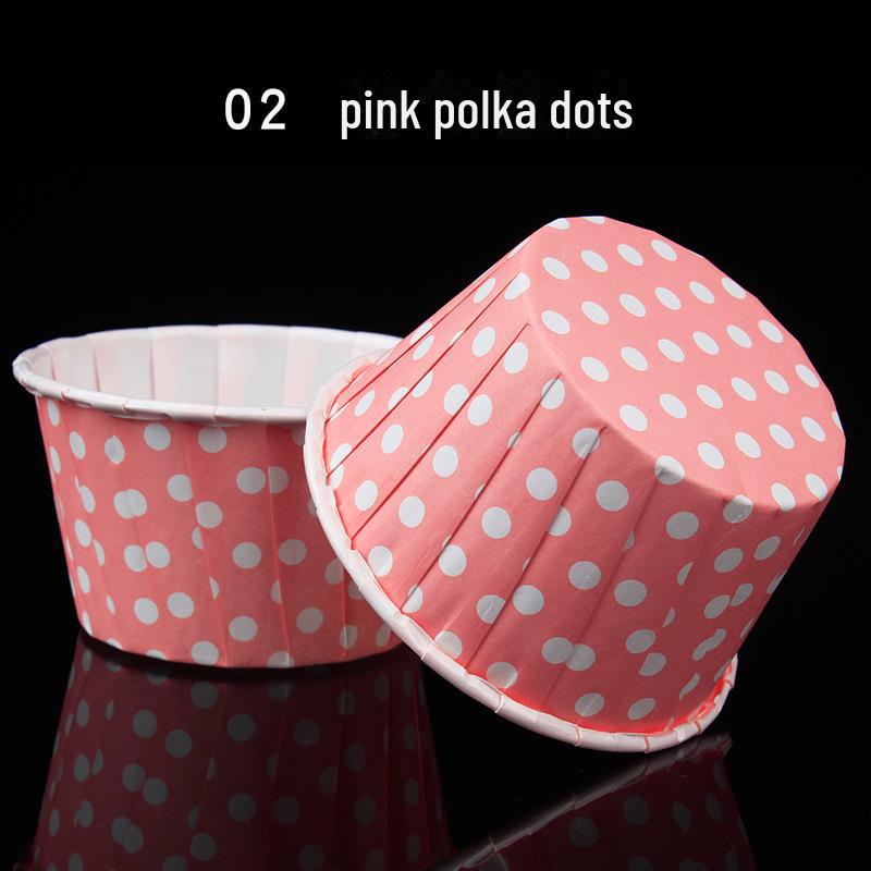 High-Temperature Polka Dot Baking Cups with Coated Rolled Edges