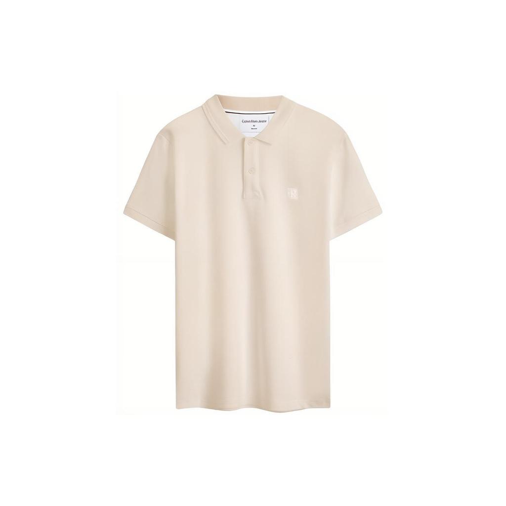 Calvin Klein Letter Print Short Sleeve Polo Shirt Men tops Light-Lilac J324252-ACI