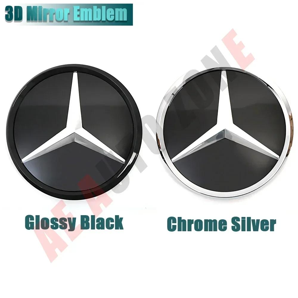 Autoaufkleber Für Mercedes Benz Silberner Rand Neuestes 3D-Stil Emblem Für Mercedes Benz GLC X253 GLE W166 C292 GLS X166 OE-Stil Em