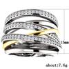 Creative Multi-Line Winding Multi-Row Inlaid Zircon Ring, Trendy Ring Trendy Ring
