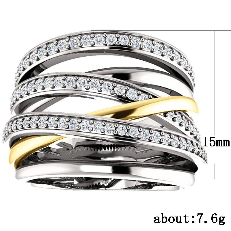 Creative Multi-Line Winding Multi-Row Inlaid Zircon Ring, Trendy Ring Trendy Ring