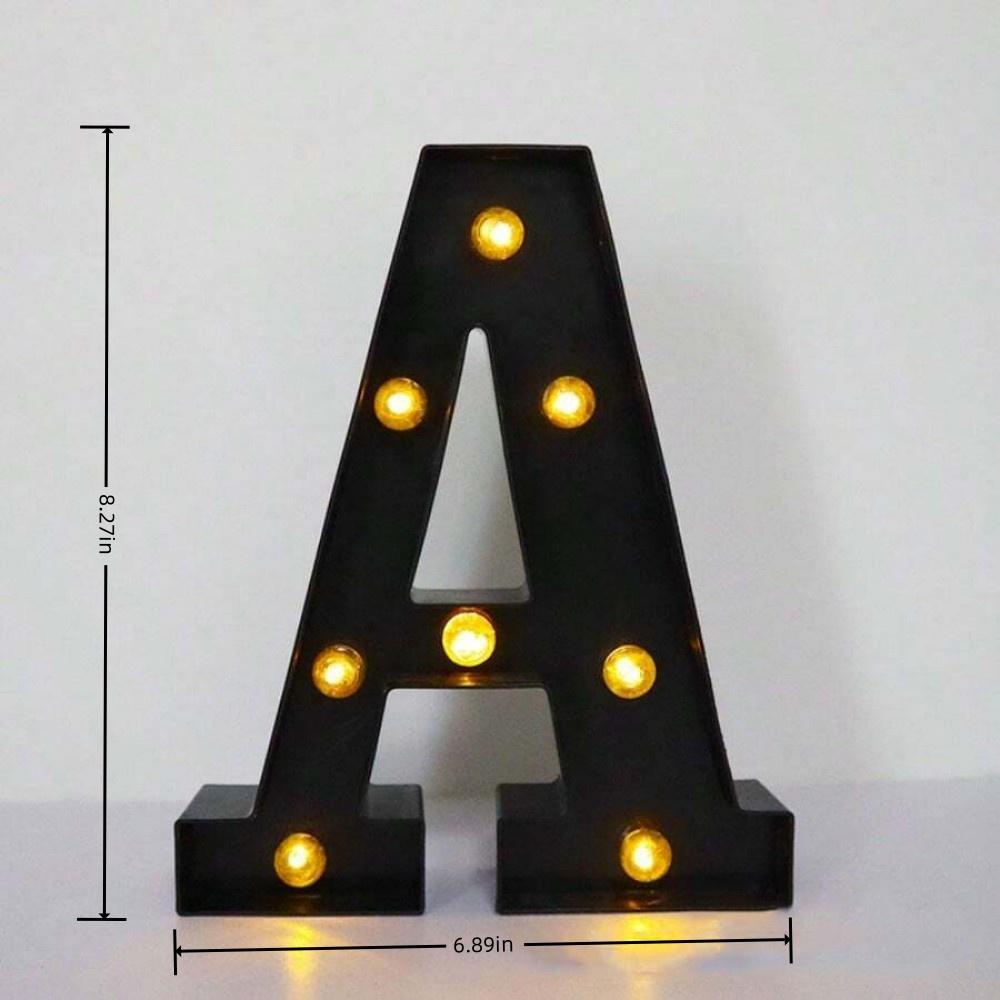 1PC 21.8cm LED Letter Light Luminous Letter and Number Night Light Suitable for Home Bar Wedding Birthday Party Decoration