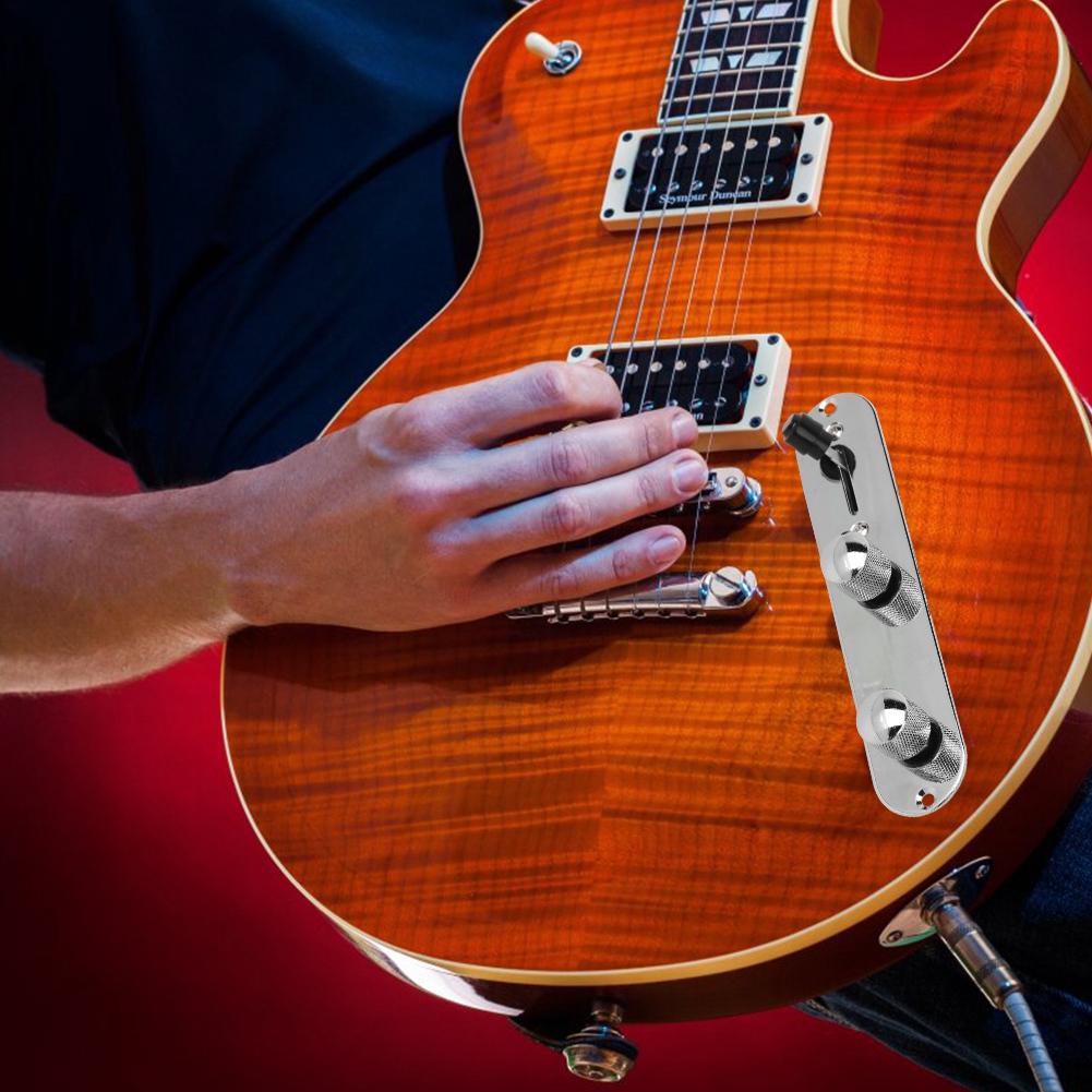 Electric Guitar Prewired Control Plate Silver Zinc Alloy Musical Instrument Accessories