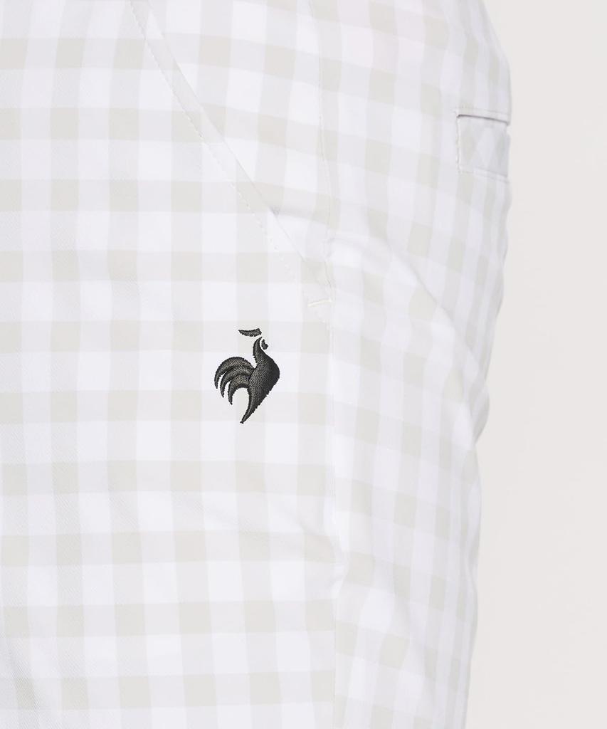 Le Coq Sportif Golf LG5SLP50L GY00 Cropped Gingham Check Golf Stylish Women's (Gray) Pants, Stretch, Breathable,